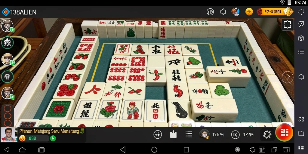 Screenshot gameplay menampilkan ketegangan dalam permainan Mahjong.
