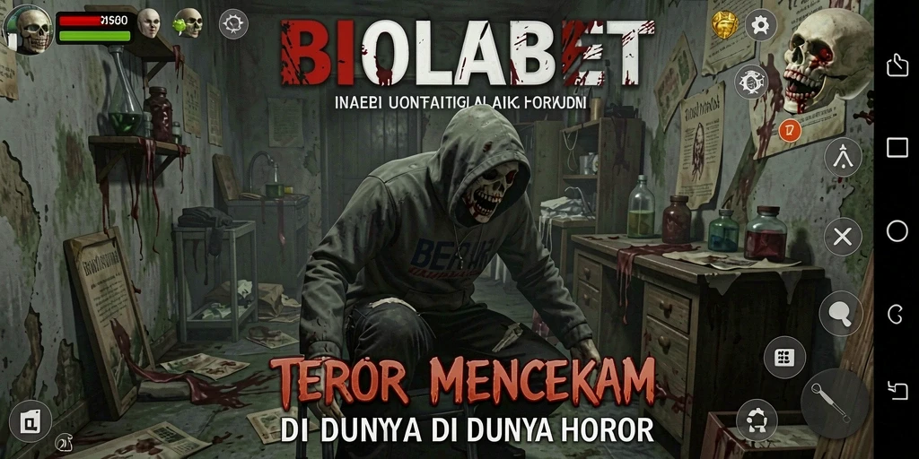 Screenshot utama BIOLABET, menunjukkan pengalaman gameplay yang mencekam.