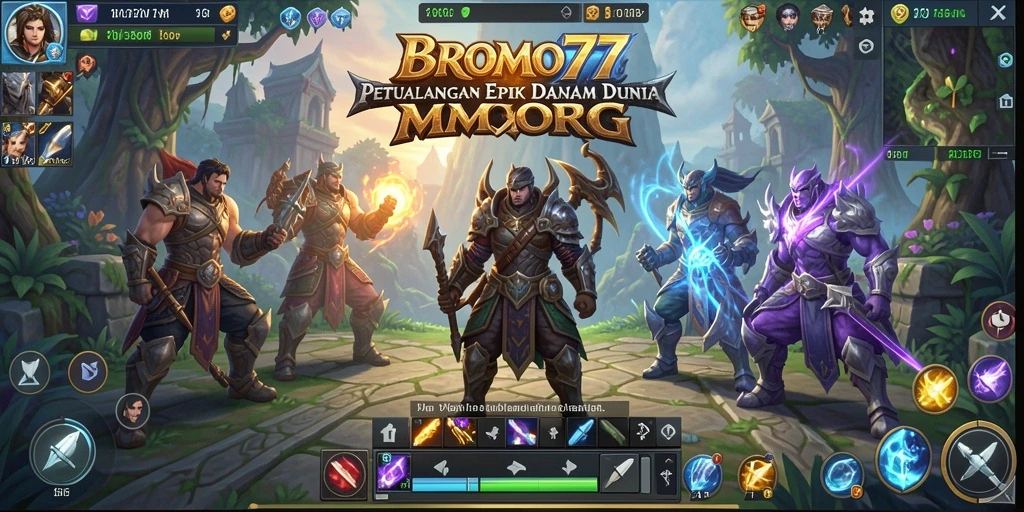 Tampilan gameplay BROMO77 yang epik dalam dunia MMORPG.