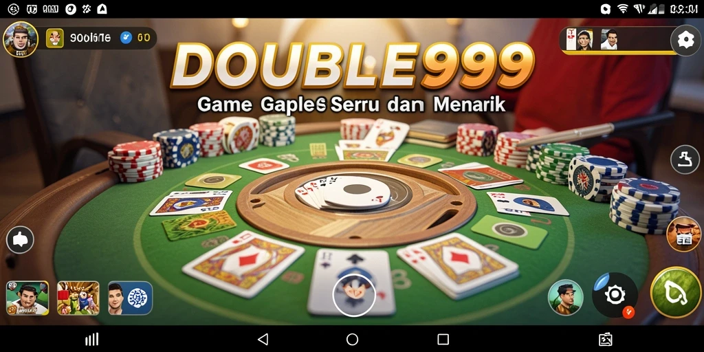 Gameplay seru Gaple di DOUBLE999 dengan pemain nyata.
