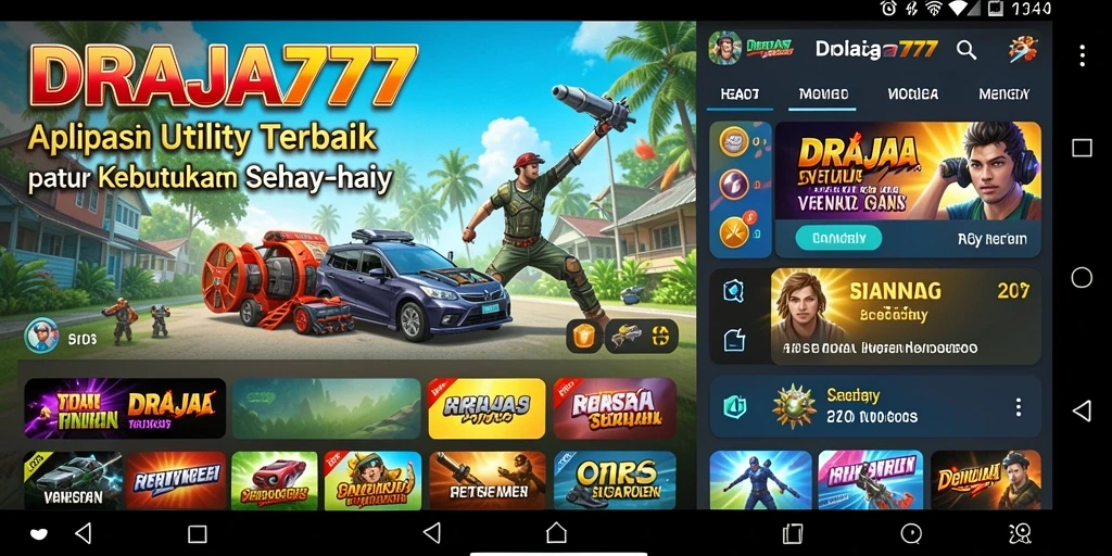 Tampilan antarmuka <strong>DRAJA777</strong> yang user-friendly dan fitur utility yang menarik.