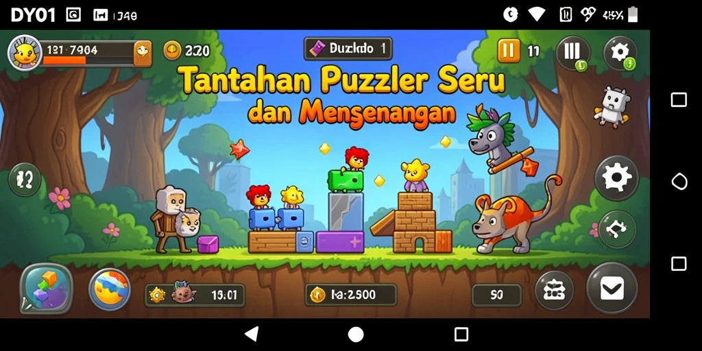 Tampilan gameplay seru di DY01 dengan teka-teki menantang.