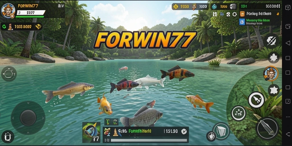 Tangkapan ikan yang spektakuler dalam gameplay FORWIN77.