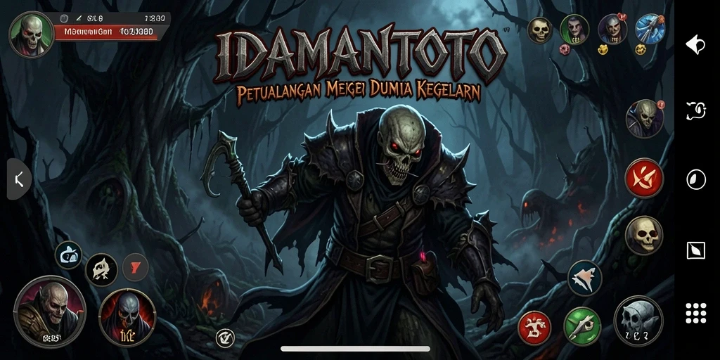 Tangkapan layar utama IDAMANTOTO yang menunjukkan suasana seram dalam gameplay.