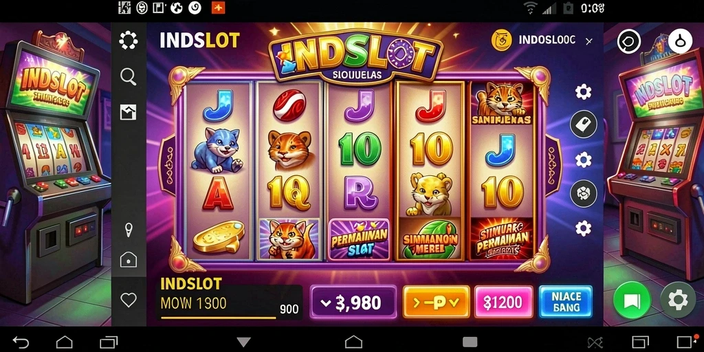 Tampilan gameplay INDSLOT dengan mesin slot yang menakjubkan.