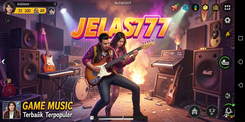 Screenshot gameplay JELAS777 dengan pengalaman musik yang seru.