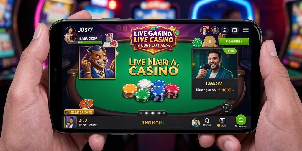 Tampilan gameplay Live Casino JOS77 yang menarik dan interaktif.