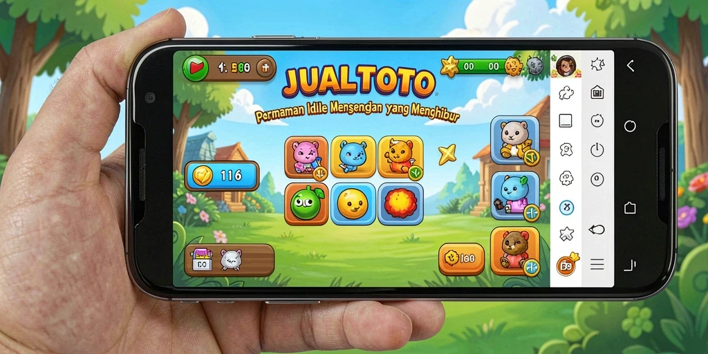 Tangkapan layar gameplay JUALTOTO menampilkan keseruan permainan Idle yang menarik.