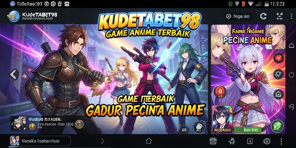 Tampilan seru gameplay KUDETABET98 dengan karakter anime yang ikonik.