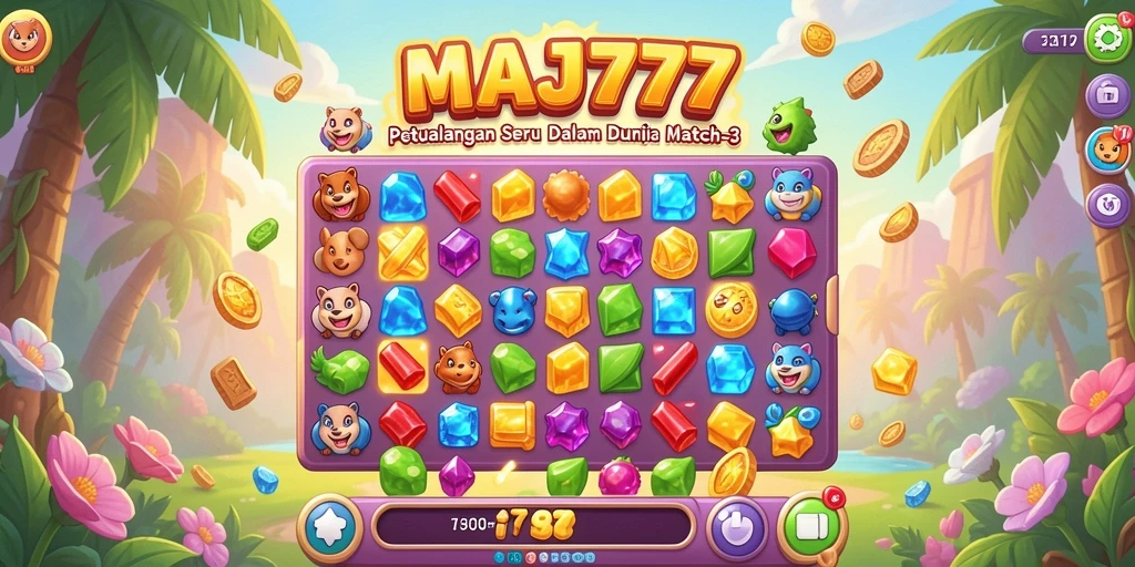Gameplay seru di MAJ777 dengan berbagai tantangan Match-3.