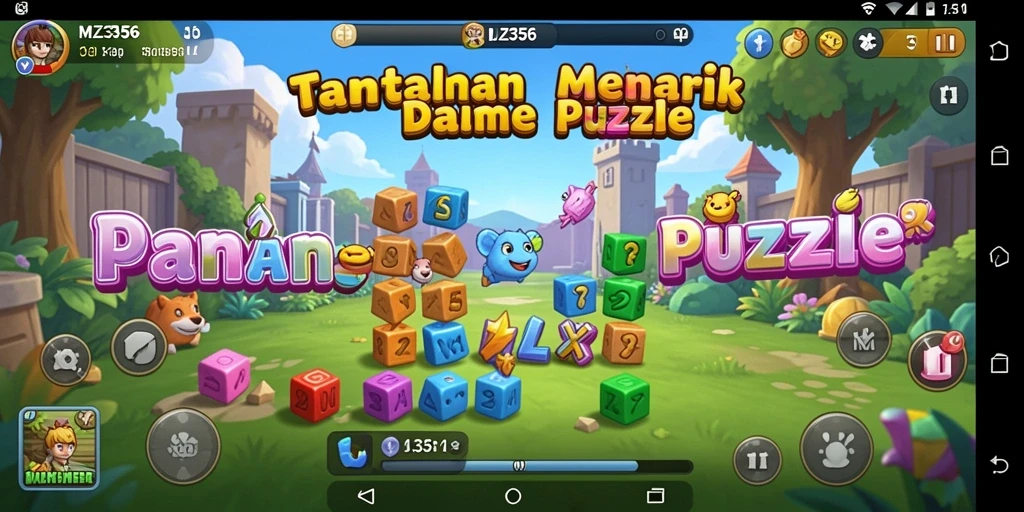 Screenshot gameplay MZ356 menampilkan puzzle yang penuh warna dan menantang.