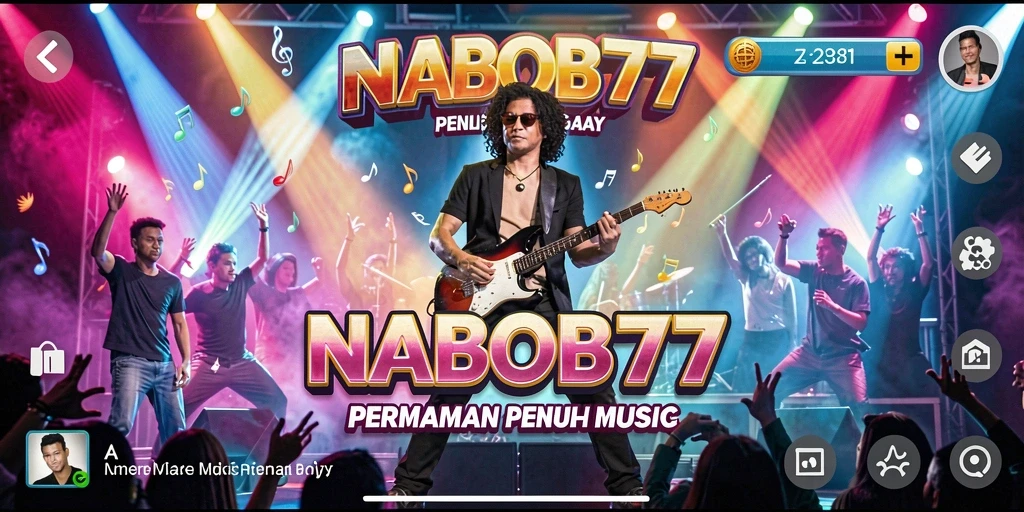 Screenshot gameplay NABOB77 dengan tampilan seru dan musik yang menggugah.