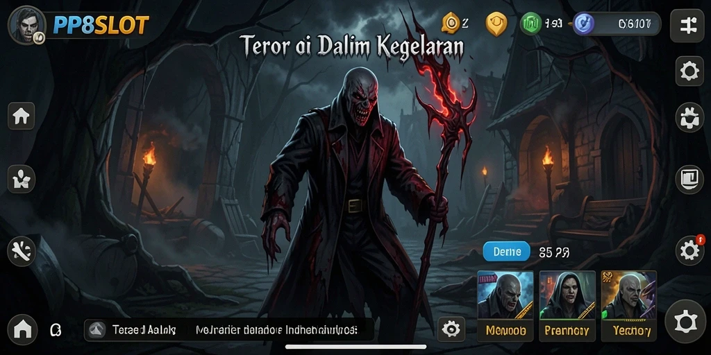 Screenshot utama menampilkan karakter yang berlari dari makhluk menyeramkan.