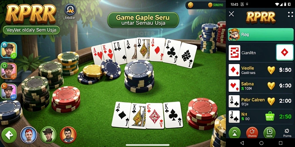 Tampilan gameplay Gaple yang menarik dan interaktif di RPRR.