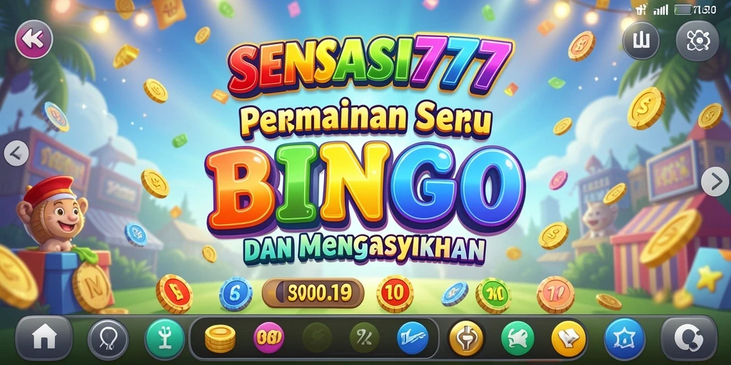 Screenshot tampilan gameplay SENSASI777 yang menampilkan keseruan permainan Bingo.