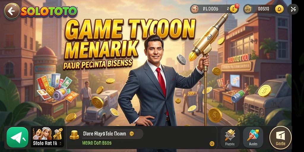 Screenshot gameplay SOLOTOTO menampilkan aksi tycoon yang seru.