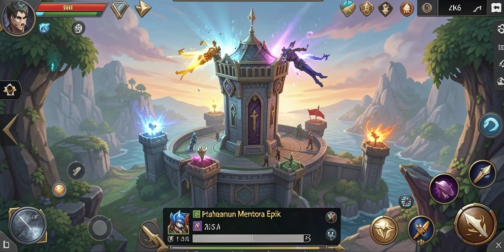 Tampilan gameplay ZK6 yang menarik dengan aksi menara bertahan.